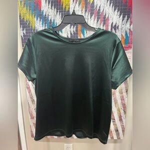 Banana Republic Dark Green Satin Tee
